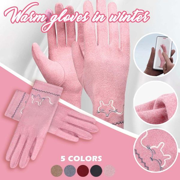 five fingers gloves women casual solid color embroidery guantes moto mittens winter thicken warm riding windproof touchscreen, Blue;gray
five fingers gloves women casual solid color embroidery guantes moto mittens winter thicken warm riding windproof touchscreen, Blue;gray