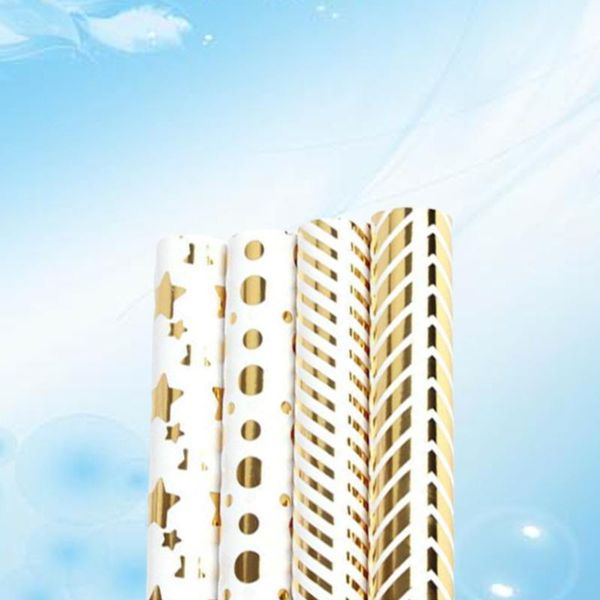 other arts and crafts 4pcs creative gilding star dot stripes gift wrapping paper festive sugar wrapper for wedding party (pentagram wave)
other arts and crafts 4pcs creative gilding star dot stripes gift wrapping paper festive sugar wrapper for wedding party (pentagram wave)