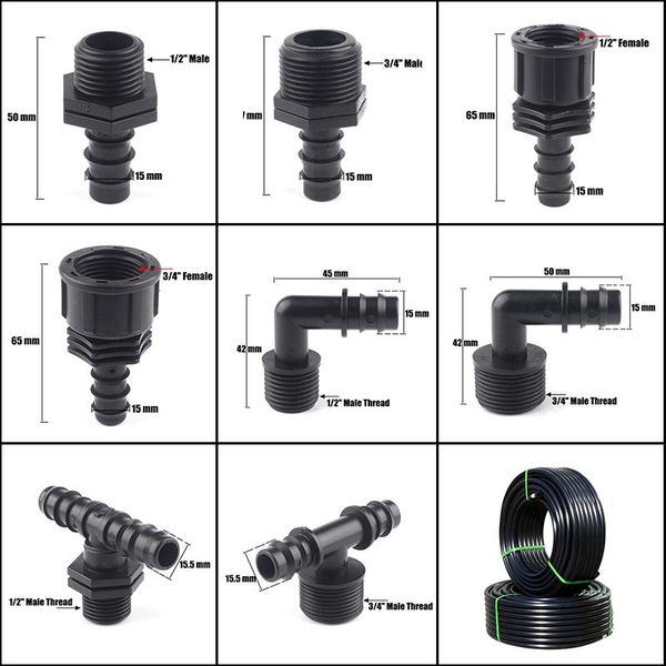 watering equipments 5pcs 16mm pe pipe connectors 1/2'' 3/4'' thread garden hose fittings agricultural irrigation tee str
watering equipments 5pcs 16mm pe pipe connectors 1/2'' 3/4'' thread garden hose fittings agricultural irrigation tee str