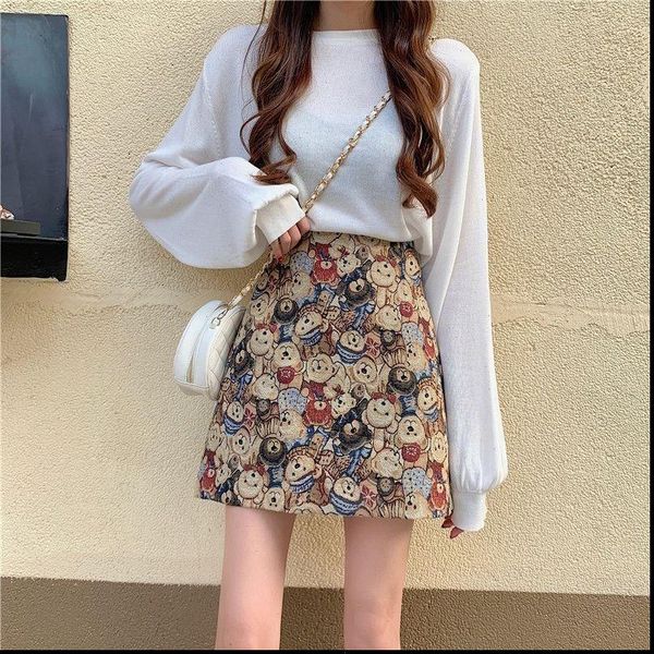 spring summer high waist womens skirt short a line japanese style sweet kawaii loose oversize bear print female mini, Black
spring summer high waist womens skirt short a line japanese style sweet kawaii loose oversize bear print female mini, Black