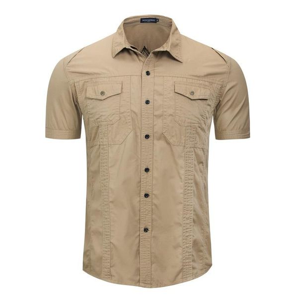 men's casual shirts europe and america plus size cotton military short-sleeved shirt loose pocket, White;black
men's casual shirts europe and america plus size cotton military short-sleeved shirt loose pocket, White;black