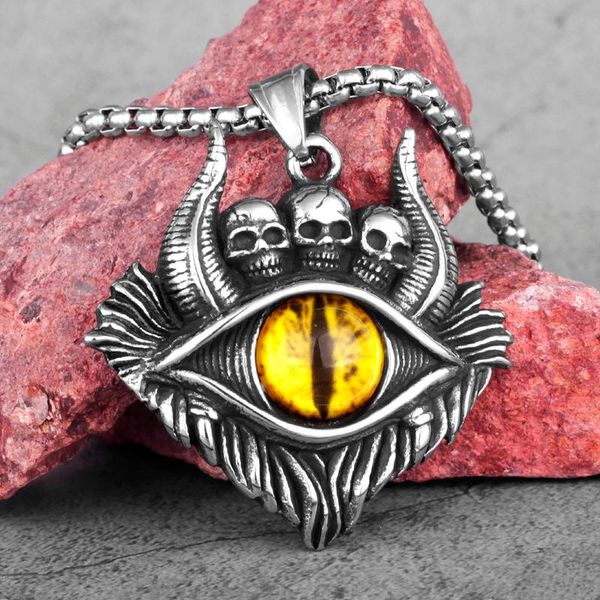 pendant necklaces eye of hell opal skull stainless steel men pendants chain punk for boyfriend male jewelry creativity gift wholesale, Silver
pendant necklaces eye of hell opal skull stainless steel men pendants chain punk for boyfriend male jewelry creativity gift wholesale, Silver