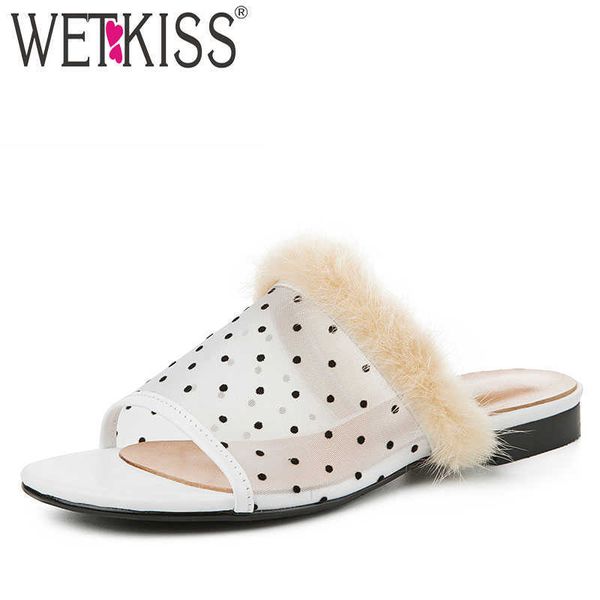 wetkiss polka dot mesh slippers woman open toe footwear fashion slides shoes female fur mules shoes women summer 210630, Black
wetkiss polka dot mesh slippers woman open toe footwear fashion slides shoes female fur mules shoes women summer 210630, Black