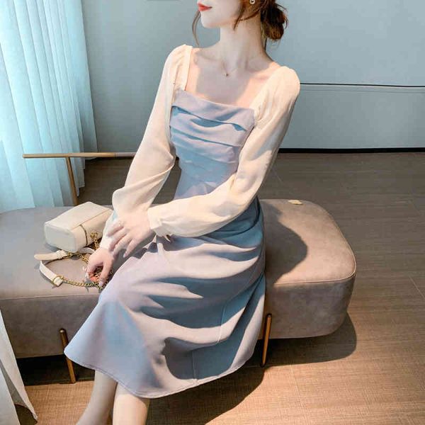 dress 2021 spring stylish solid color sewing skirt long sleeve ed in women's fashions, Black;gray
dress 2021 spring stylish solid color sewing skirt long sleeve ed in women's fashions, Black;gray