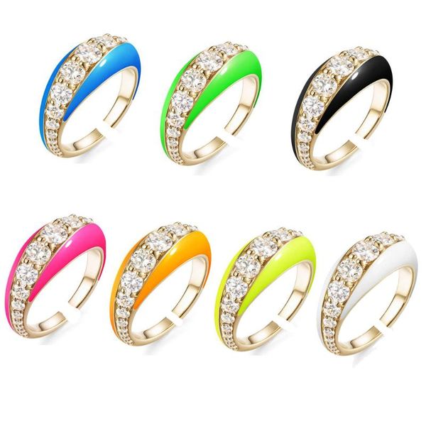 cluster rings gold color rainbow fashion women finger jewelry prong set 5a clear cz neon enamel open adjusted dome ring, Golden;silver
cluster rings gold color rainbow fashion women finger jewelry prong set 5a clear cz neon enamel open adjusted dome ring, Golden;silver