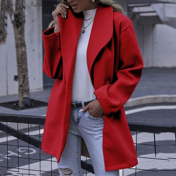 women's wool & blends fashion women faux thin coat trench jacket autumn winter ladies long sleeve lapel slim overcoat, Black
women's wool & blends fashion women faux thin coat trench jacket autumn winter ladies long sleeve lapel slim overcoat, Black