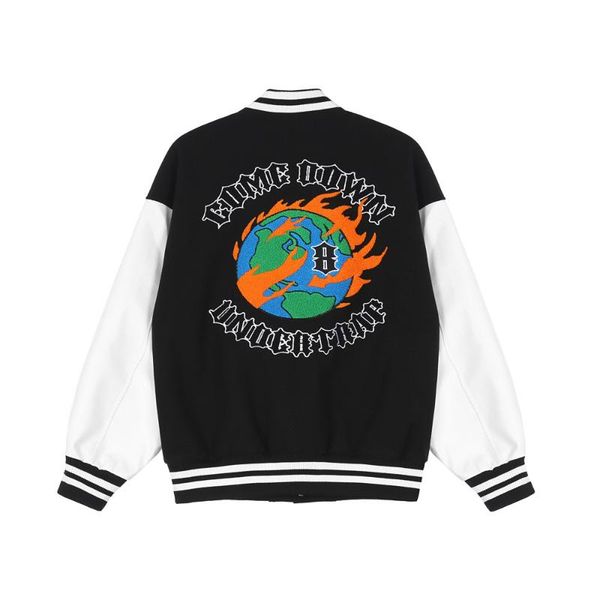 men's jackets cartoon letter embroidery contrast stitching baseball suit men ins european and american fashion brand loose stand collar, Black;brown
men's jackets cartoon letter embroidery contrast stitching baseball suit men ins european and american fashion brand loose stand collar, Black;brown