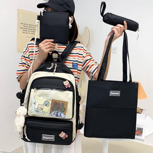 school bags 4-delicious set fashion women backpack contrast color high capacity for girls nice hanger canvas waterproof bookbags
school bags 4-delicious set fashion women backpack contrast color high capacity for girls nice hanger canvas waterproof bookbags
