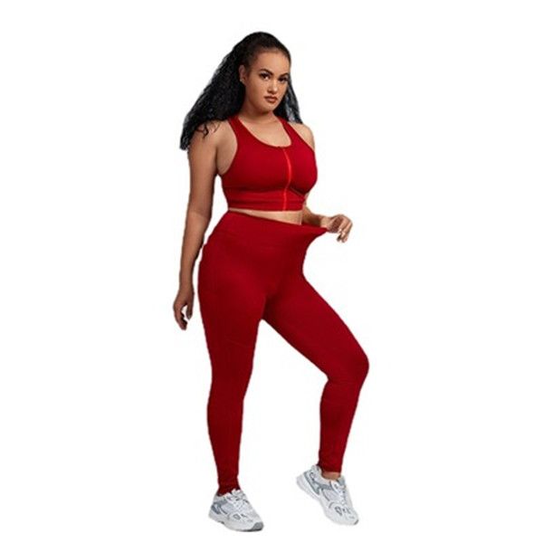 plus size yoga pants clothing suit women's solid color chain tight-fitting sportswear fitness exercise two-piece suit, White
plus size yoga pants clothing suit women's solid color chain tight-fitting sportswear fitness exercise two-piece suit, White