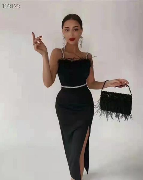 casual dresses deive teger women feathers spaghetti strap split bandage bodycon midi dress evening party vestidos, Black;gray
casual dresses deive teger women feathers spaghetti strap split bandage bodycon midi dress evening party vestidos, Black;gray
