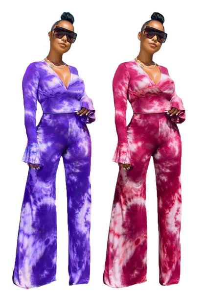 women's two piece pants tie dye v-neck womens 2pcs flared sleeves wide leg spring autumn casual women clothing 2 pieces zi4m, White
women's two piece pants tie dye v-neck womens 2pcs flared sleeves wide leg spring autumn casual women clothing 2 pieces zi4m, White