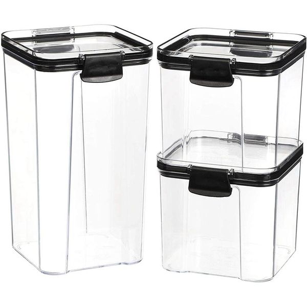 storage bottles & jars airtight pantry kitchen containers 3 square plastic with lids (1x 1.3 l + 2x 700 ml)
storage bottles & jars airtight pantry kitchen containers 3 square plastic with lids (1x 1.3 l + 2x 700 ml)