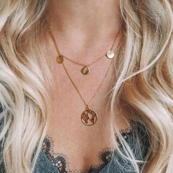 layered necklace map metal chains kolye trendy hollow ketting collares de moda 2021 colar feminino mothes day pendant necklaces, Silver
layered necklace map metal chains kolye trendy hollow ketting collares de moda 2021 colar feminino mothes day pendant necklaces, Silver
