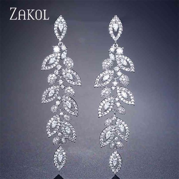 zakol fashion korean cz leaf wedding jewelry marquise aaa cubic zirconia long drop bridal earrings for elegant women fsep2144 210625, Silver
zakol fashion korean cz leaf wedding jewelry marquise aaa cubic zirconia long drop bridal earrings for elegant women fsep2144 210625, Silver