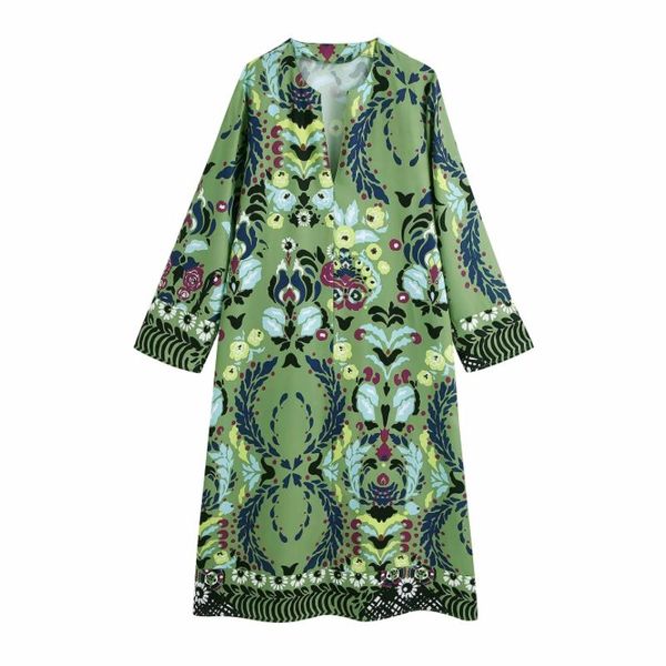 casual dresses women ethnic style placement print long sleeve midi dress female v neck clothes leisure lady loose vestido d8026, Black;gray
casual dresses women ethnic style placement print long sleeve midi dress female v neck clothes leisure lady loose vestido d8026, Black;gray