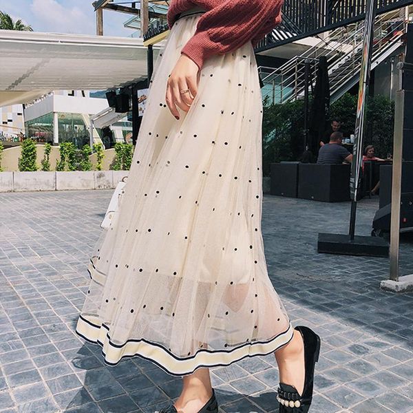 skirts women polka dot long elastic waist elegant mesh saia a line faldas summer skirt bohemian 2021, Black
skirts women polka dot long elastic waist elegant mesh saia a line faldas summer skirt bohemian 2021, Black
