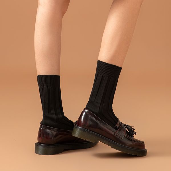 boots sock women cow leather wool yarn ankle boots fringes round toe slip on ladies shoes handmade 02336, Black
boots sock women cow leather wool yarn ankle boots fringes round toe slip on ladies shoes handmade 02336, Black