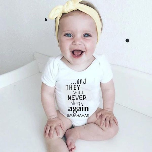 rompers and they will never sleep again print baby short sleeve born girls boys bodysuits infant outfits toddler cute clothes, Blue
rompers and they will never sleep again print baby short sleeve born girls boys bodysuits infant outfits toddler cute clothes, Blue