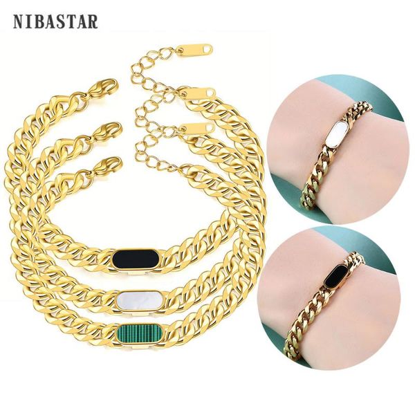 charm bracelets 2021 cuban shell chain bracelet for women stainless steel 7mm adjustable bangle wrist jewelry accessories, Golden;silver 
charm bracelets 2021 cuban shell chain bracelet for women stainless steel 7mm adjustable bangle wrist jewelry accessories, Golden;silver