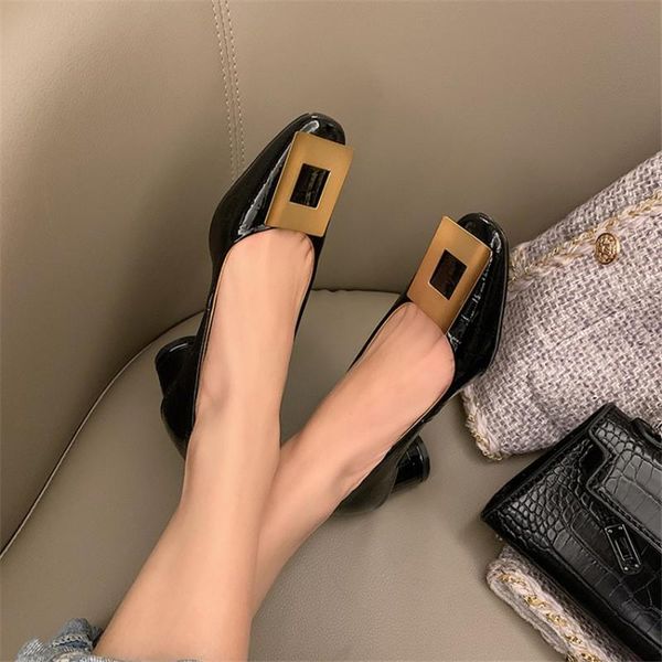 spring trendy square button women pumps genuine leather round med heels shoes lady dress party office work female, Black
spring trendy square button women pumps genuine leather round med heels shoes lady dress party office work female, Black