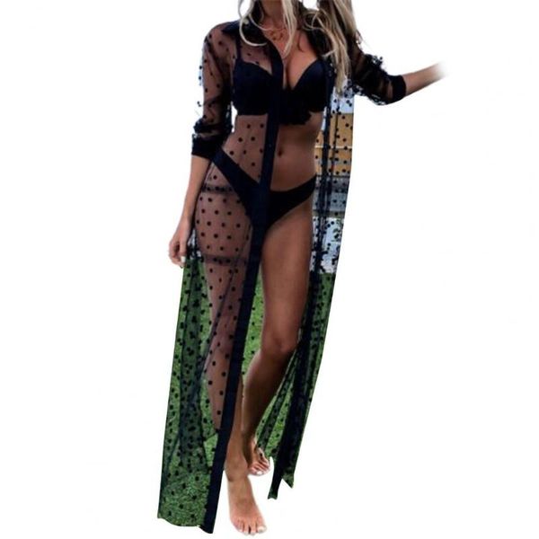 women's swimwear summer women 2021 long sleeve bikini coat dot print net yarn see-through lapel cover up beachwear black xl, White;black
women's swimwear summer women 2021 long sleeve bikini coat dot print net yarn see-through lapel cover up beachwear black xl, White;black