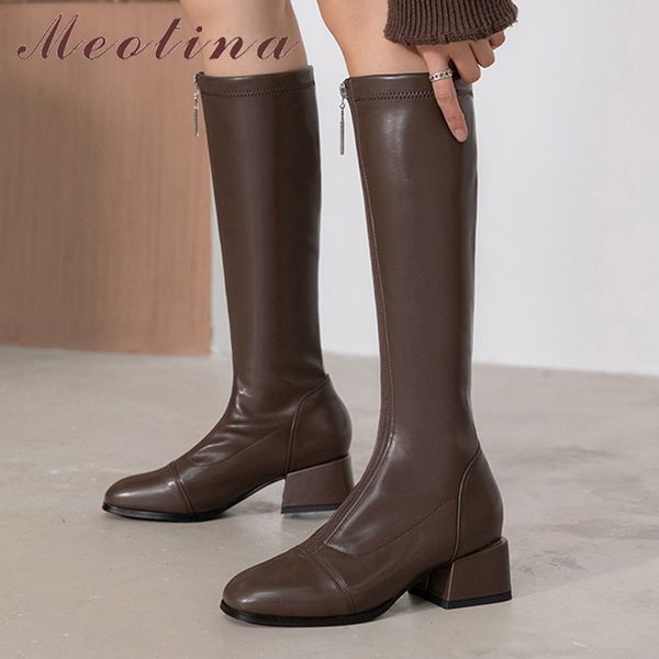 med heel knee high boots women square toe riding thick long zipper ladies shoes autumn winter brown 43 210517, Black
med heel knee high boots women square toe riding thick long zipper ladies shoes autumn winter brown 43 210517, Black