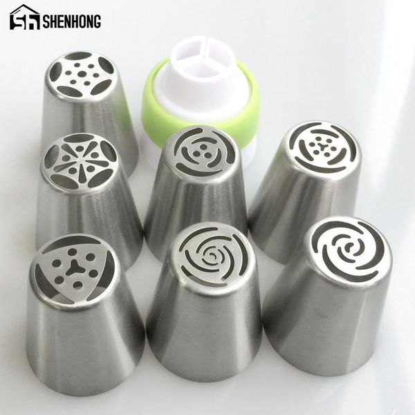 baking & pastry tools 7pcs russian icing piping tips + 1 adaptor converter stainless steel cake decorating nozzles kitchen accessories
baking & pastry tools 7pcs russian icing piping tips + 1 adaptor converter stainless steel cake decorating nozzles kitchen accessories
