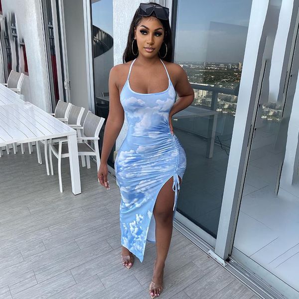 casual dresses women maxi strap sleeveless party club fashion slim backelss bodycon halter dress tie dye drawstring side slit, Black;gray
casual dresses women maxi strap sleeveless party club fashion slim backelss bodycon halter dress tie dye drawstring side slit, Black;gray