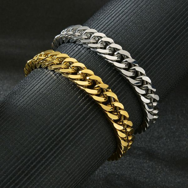 gold and silver plated 1.1cm width stainless steel cuban link chain bracelet hip hop style clasp bracelets jewelry for man and woman couples, Black
gold and silver plated 1.1cm width stainless steel cuban link chain bracelet hip hop style clasp bracelets jewelry for man and woman couples, Black