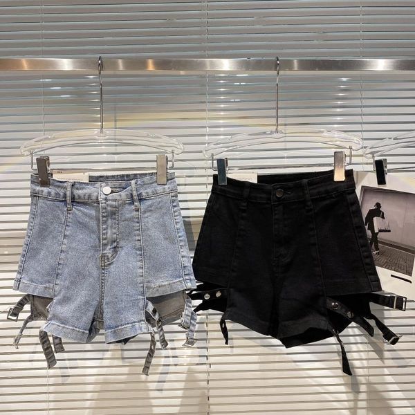 women's jeans 2021 summer style leg side double card buckle punk street slim fit three-point denim shorts, Blue
women's jeans 2021 summer style leg side double card buckle punk street slim fit three-point denim shorts, Blue