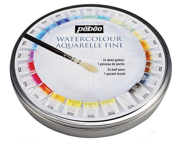 refills pebeo fine watercolors round metal box of 12/24 half pans pocket set with brush 3000 france, Black;red
refills pebeo fine watercolors round metal box of 12/24 half pans pocket set with brush 3000 france, Black;red