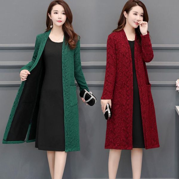 women's trench coats spring and autumn middle-aged windbreaker jacket long paragraph over the knee large size national wind cardigan, Tan;black
women's trench coats spring and autumn middle-aged windbreaker jacket long paragraph over the knee large size national wind cardigan, Tan;black