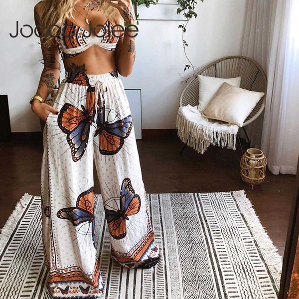 jocoo jolee women summer two pieces set printing lace up tracksuit outfits beach style underwear loose wide leg pants club 210619, White;black
jocoo jolee women summer two pieces set printing lace up tracksuit outfits beach style underwear loose wide leg pants club 210619, White;black