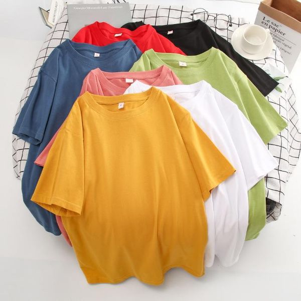 basic cotton t shirt women summer oversized solid tees 7 color casual loose tshirt korean o neck female women's t-shirt, White
basic cotton t shirt women summer oversized solid tees 7 color casual loose tshirt korean o neck female women's t-shirt, White