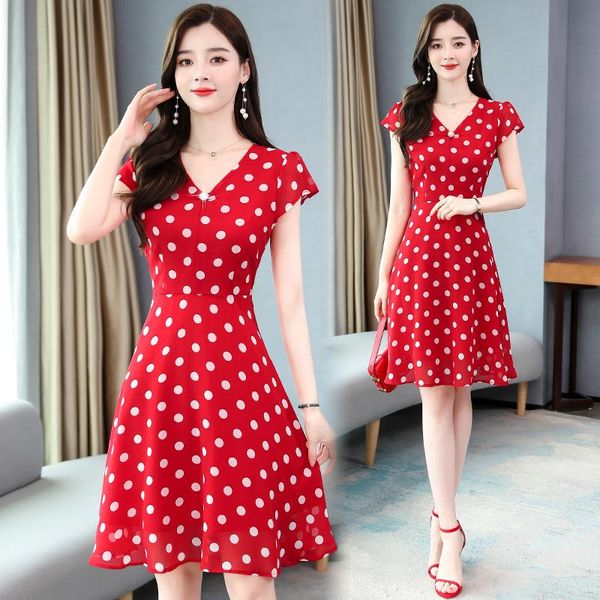 casual dresses plus size women dress summer v-neck polka dot print chiffon beach pearl button short midi ladies robe, Black;gray
casual dresses plus size women dress summer v-neck polka dot print chiffon beach pearl button short midi ladies robe, Black;gray