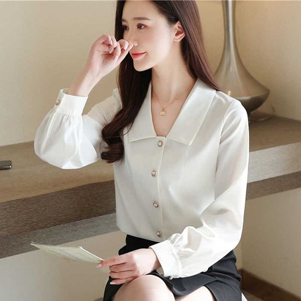 korean women shirts blouse woman white s long sleeve shirt chiffon ladies beading plus size 210604
korean women shirts blouse woman white s long sleeve shirt chiffon ladies beading plus size 210604