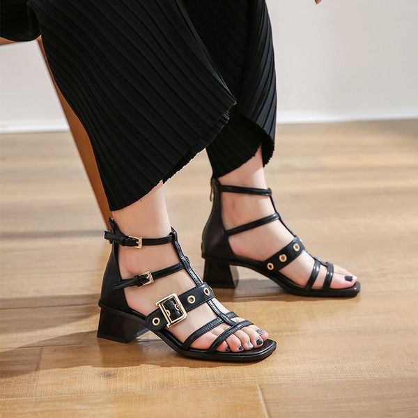 summer 2021 high hoof heels gladiator sandals women real leather buckle rome studded female shoes black brown
summer 2021 high hoof heels gladiator sandals women real leather buckle rome studded female shoes black brown
