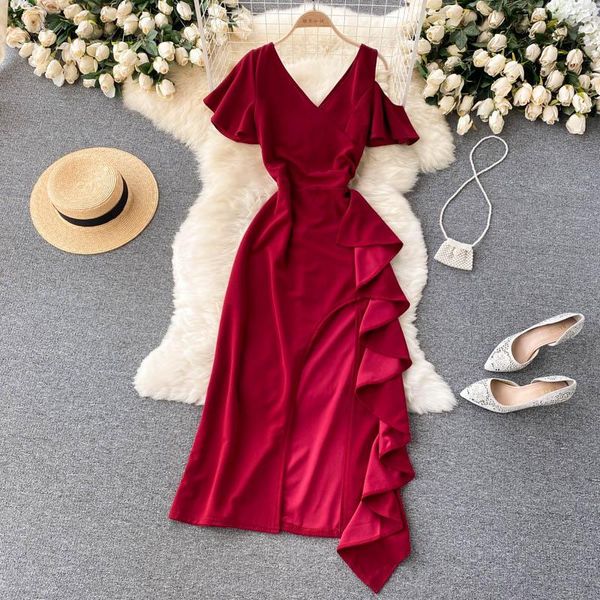 party dresses a158 women fashion summer v-neck thin fork elegant package hip dress short sleeve solid color clothing vestidos, White;black
party dresses a158 women fashion summer v-neck thin fork elegant package hip dress short sleeve solid color clothing vestidos, White;black