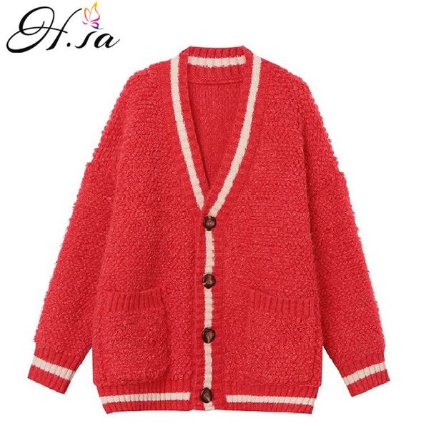 h.sa women long sweater and cardigans v neck casual spring knitwear jumpers oversized jacket coats korean pull femme hiver 210417, White;black
h.sa women long sweater and cardigans v neck casual spring knitwear jumpers oversized jacket coats korean pull femme hiver 210417, White;black