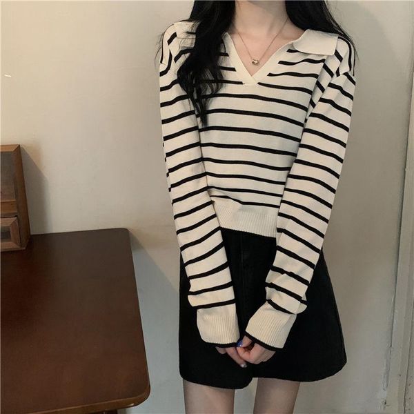 women's sweaters striped pullovers women v-neck spring autumn casual simple stylish straight knitted korean chic jumpers mujer, White;black
women's sweaters striped pullovers women v-neck spring autumn casual simple stylish straight knitted korean chic jumpers mujer, White;black
