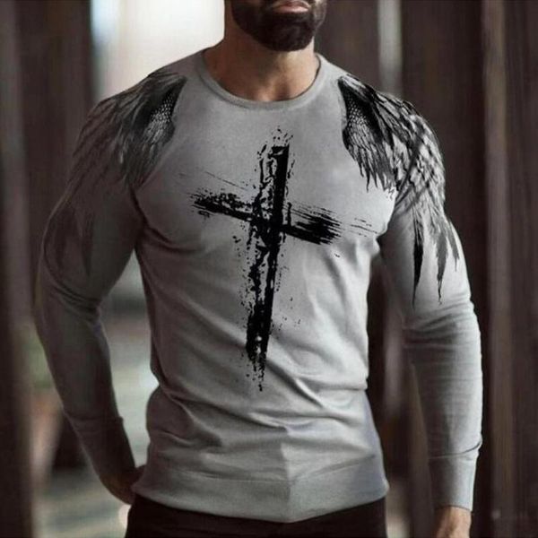 men's t-shirts fashion cross printed long sleeve t shirts men 2021 spring casual slim o-neck pullover tees vintage mens clothing street, White;black
men's t-shirts fashion cross printed long sleeve t shirts men 2021 spring casual slim o-neck pullover tees vintage mens clothing street, White;black