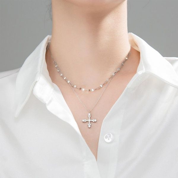 fashion trendy shinny rhinestone cross necklace temperament simple pendant women clavicle chain necklaces, Silver
fashion trendy shinny rhinestone cross necklace temperament simple pendant women clavicle chain necklaces, Silver