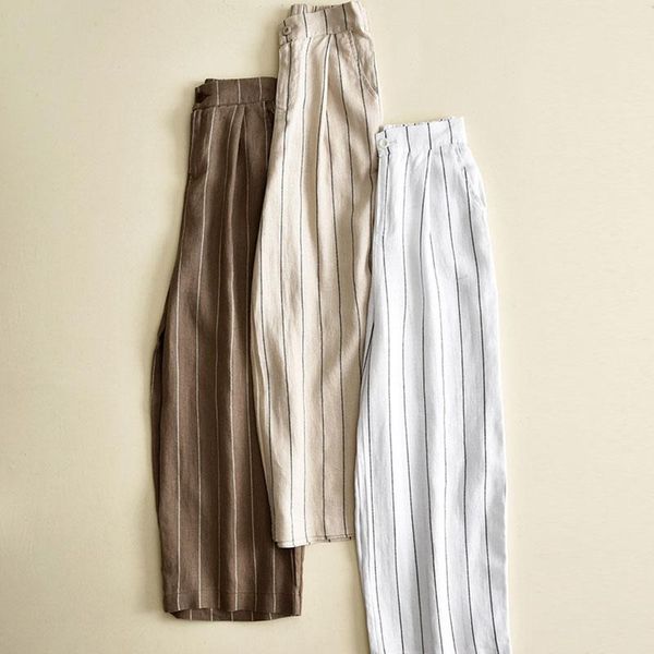 women's pants & capris summer fashion stripe linen ankle-length wide leg women stylish add cotton loose trousers femal casual soft swea, Black;white
women's pants & capris summer fashion stripe linen ankle-length wide leg women stylish add cotton loose trousers femal casual soft swea, Black;white