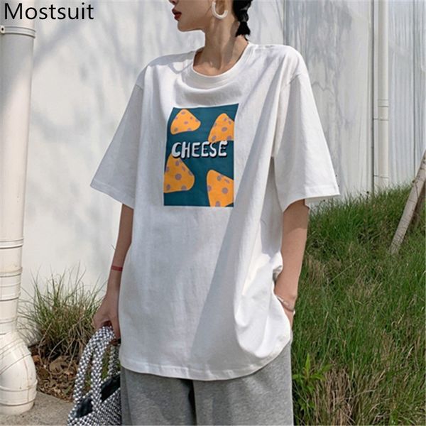 summer cheese printed t shirt tees women short sleeve o-neck korean loose long casual fashion t-shirt femme 210514, White
summer cheese printed t shirt tees women short sleeve o-neck korean loose long casual fashion t-shirt femme 210514, White