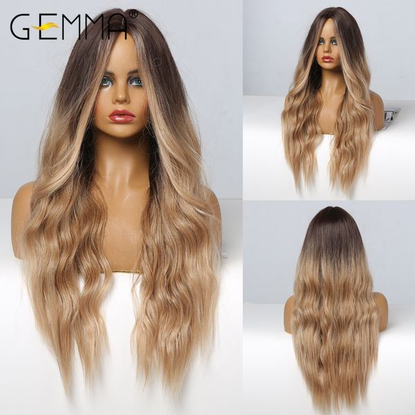 ombre black brown long wavy wigs for black women middle part synthetic wigs daily party cosplay heat resistant false hair
ombre black brown long wavy wigs for black women middle part synthetic wigs daily party cosplay heat resistant false hair