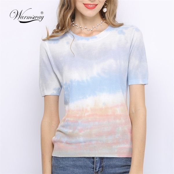 women summer t shirt short sleeve rainbow print knitted t-shirt femme slim a-016 210522, White
women summer t shirt short sleeve rainbow print knitted t-shirt femme slim a-016 210522, White