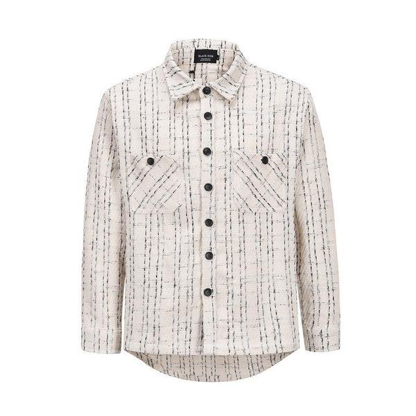 men's casual shirts hip hop high street black and white plaid woolen cloth thickened men women knitted mens coats, White;black
men's casual shirts hip hop high street black and white plaid woolen cloth thickened men women knitted mens coats, White;black