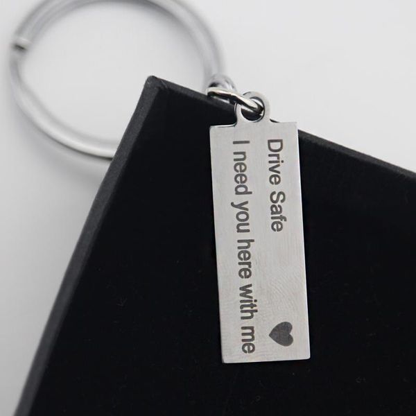 keychains drive safe i need you here with me keychain stainless steel hand stampe key chain friend/boyfriend/husband gift jewelry, Silver
keychains drive safe i need you here with me keychain stainless steel hand stampe key chain friend/boyfriend/husband gift jewelry, Silver