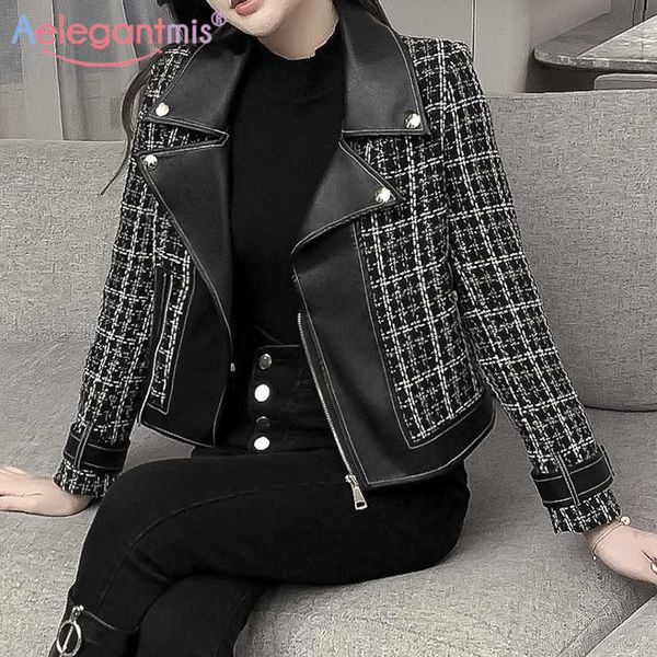 aelegantmis spring autumn women short leather jackets coats female high street motorcycle outerwear ladies stylish casual coat 210607, Black
aelegantmis spring autumn women short leather jackets coats female high street motorcycle outerwear ladies stylish casual coat 210607, Black