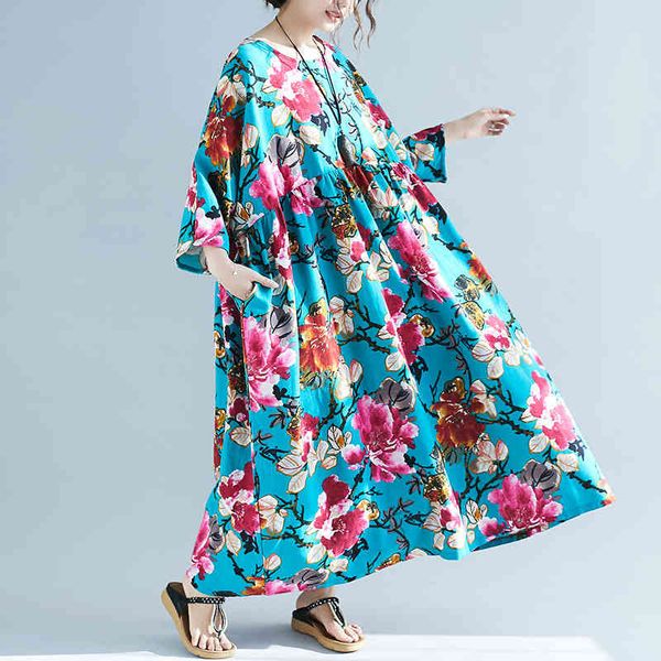 johnature casual loose print summer dress pockets mid-calf natural batwing sleeve o-neck cotton comfortable women dress 210521, Black;gray
johnature casual loose print summer dress pockets mid-calf natural batwing sleeve o-neck cotton comfortable women dress 210521, Black;gray